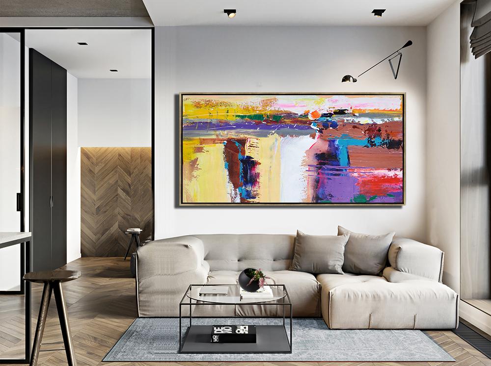 Panoramic Palette Knife Contemporary Art #L6D - Click Image to Close